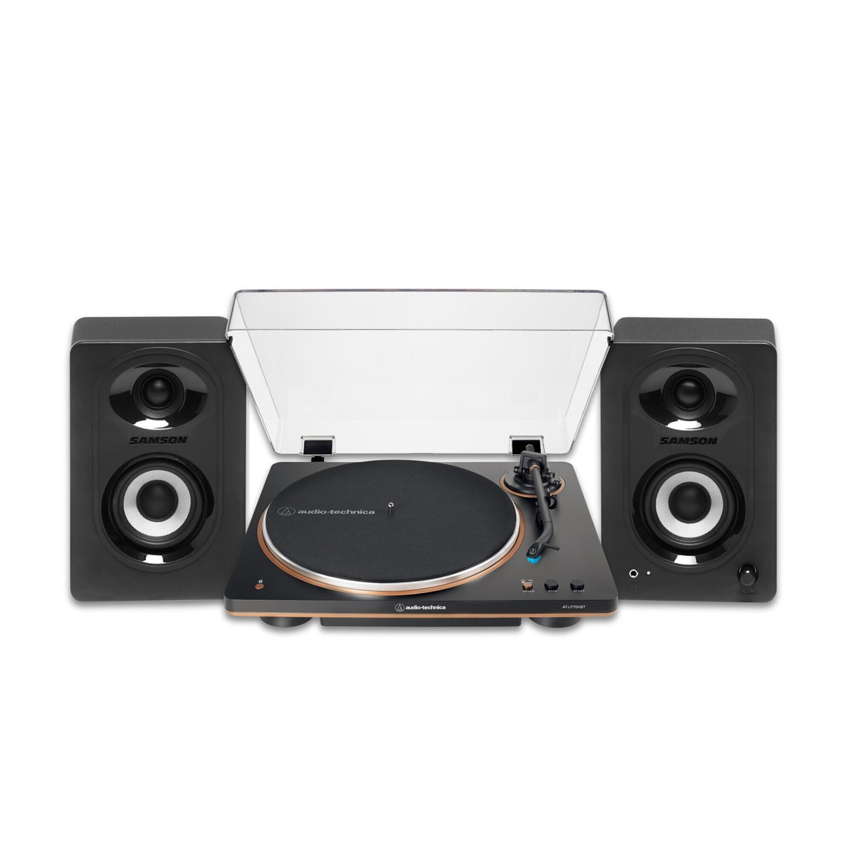 Audio-Technica AT-LP70XBT-BZ Belt-Drive Wireless Turntable (Bronze) with Speaker