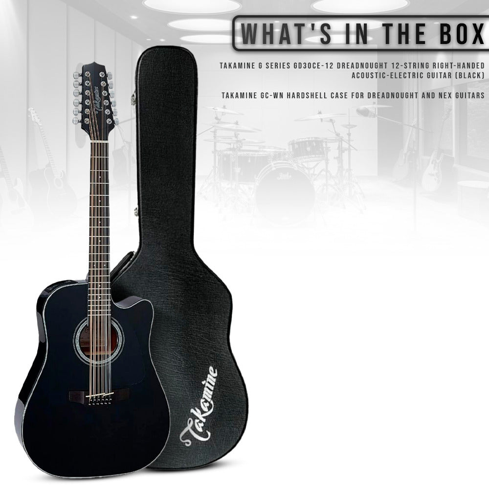 Takamine G Series GD30CE-12 12-String Acoustic-Electric Guitar with Case