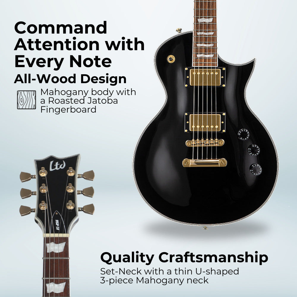 ESP LTD Eclipse EC-256 - Black with Stand, String and Tuner