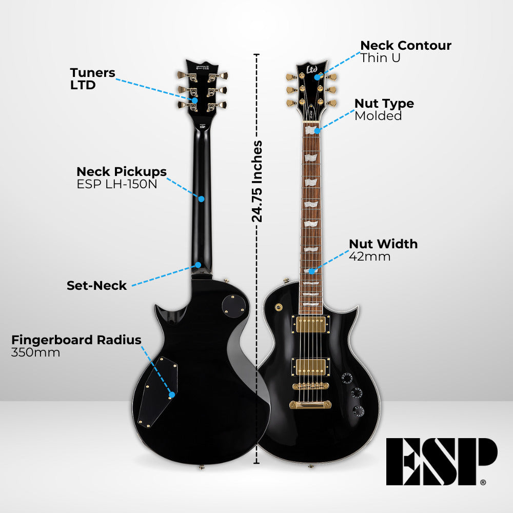 ESP LTD Eclipse EC-256 - Black with Stand, String and Tuner
