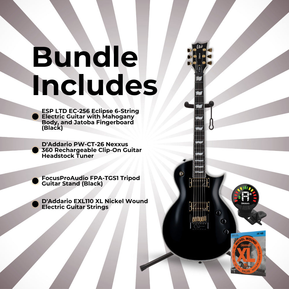 ESP LTD Eclipse EC-256 - Black with Stand, String and Tuner