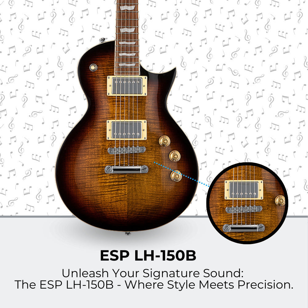 ESP LTD EC-256FM Electric Guitar - Dark Brown Sunburst with Accessories Bundle