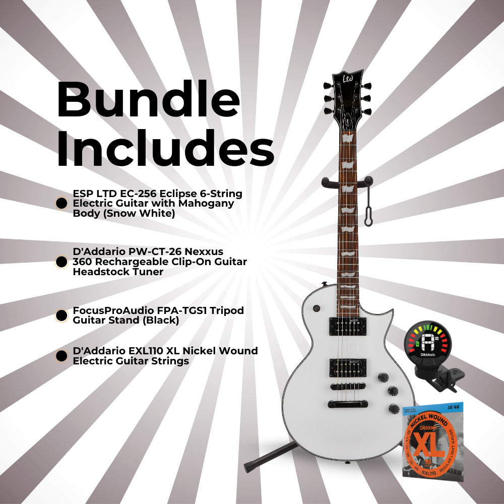 ESP LTD Eclipse EC-256 - Snow White with Stand, Strings and Tuner