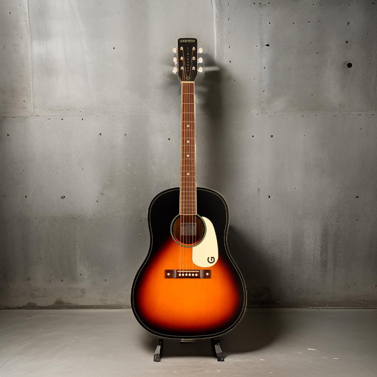 Gretsch Jim Dandy Dreadnought Acoustic Guitar - Rex Burst with Gig Bag and Stand