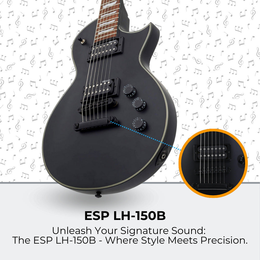 ESP LTD EC-257 - Black Satin with Stand, Tuner and Strings