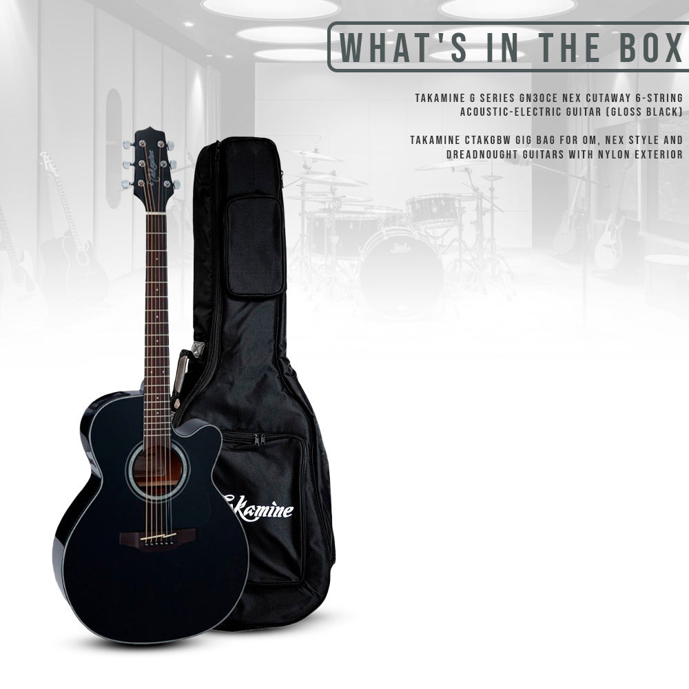 Takamine G Series GN30CE NEX Cutaway Acoustic-Electric Guitar with Gig Bag