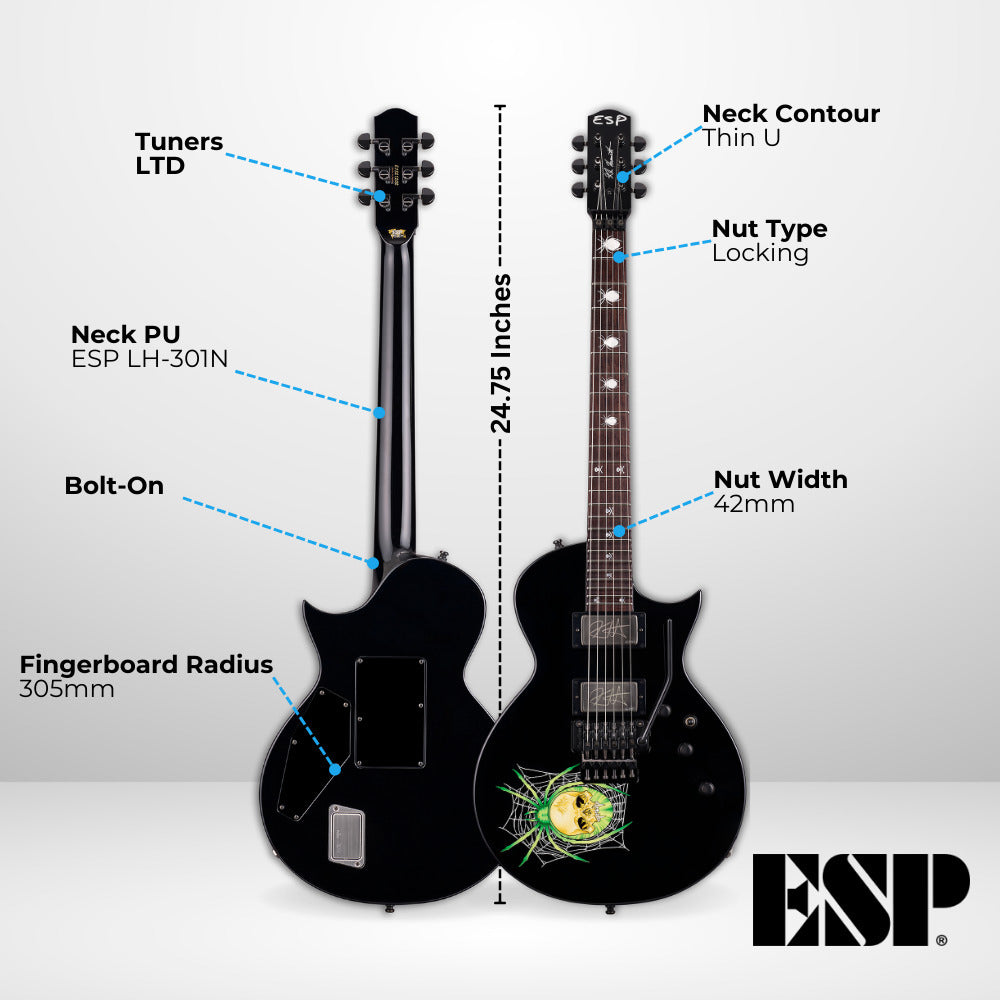 ESP LTD Kirk Hammett EKH-3 Spider 30th Anniversary (Black) with Accessories