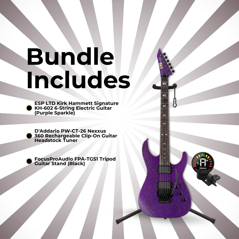 ESP LTD Kirk Hammett Signature KH-602 (Purple) with Stand, Tuner and Strings