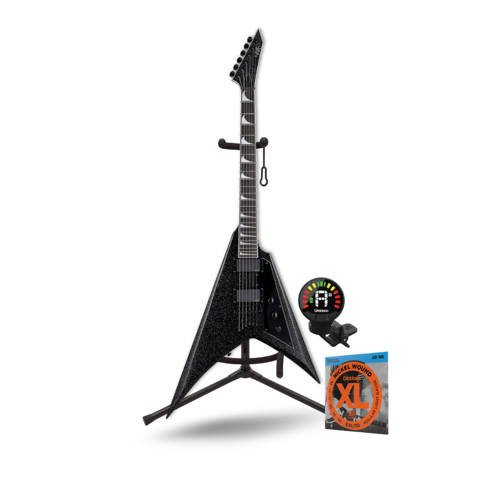 ESP LTD KH-V Kirk Hammett Signature Electric Guitar (Black) with Accessories