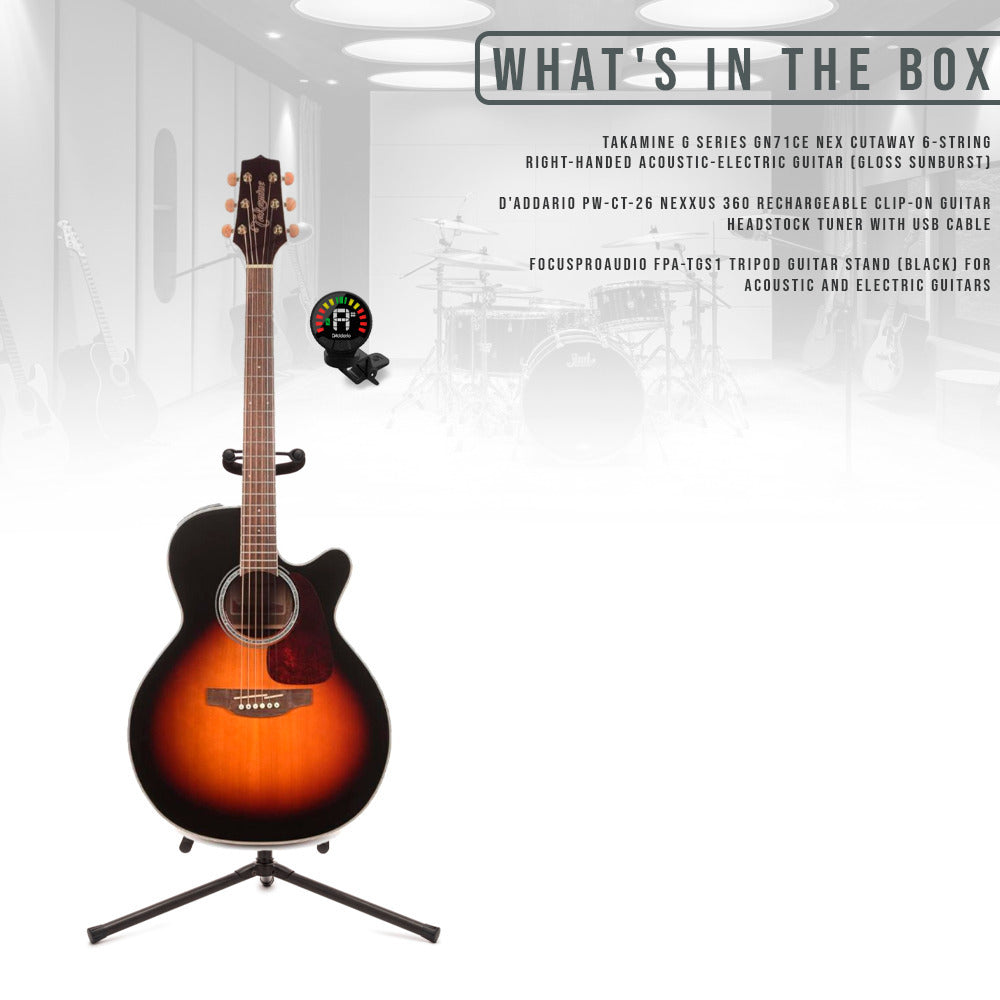 Takamine G Series GN71CE NEX Cutaway Acoustic-Electric Guitar Gloss Sunburst
