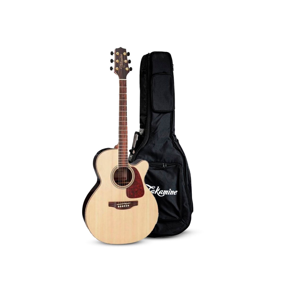 Takamine GN93CE-NAT Nex Cutaway Acoustic-Electric Guitar, Natural with Gig Bag