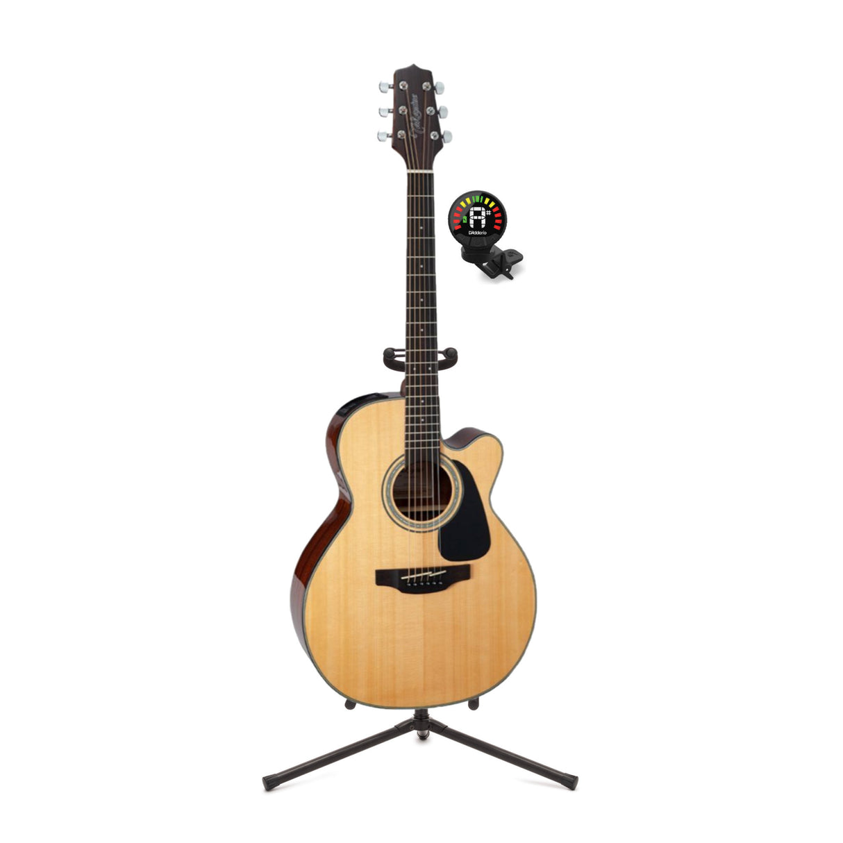 Takamine GN30CE-NAT Nex Cutaway Acoustic-Electric Guitar with stand and tuner