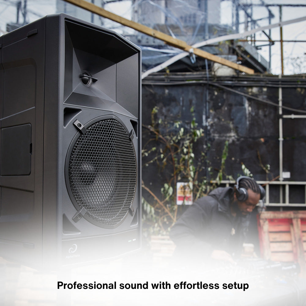 AlphaTheta Wave-Eight 110W 8 in. Portable DJ Speaker with RCA and XLR Cables