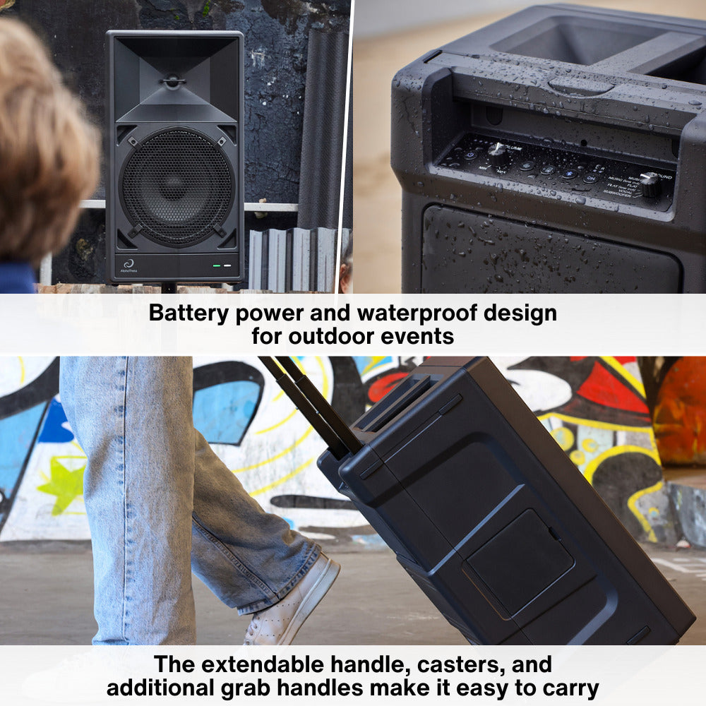 AlphaTheta Wave-Eight 110W 8 in. Portable DJ Speaker (Pair) Bundle