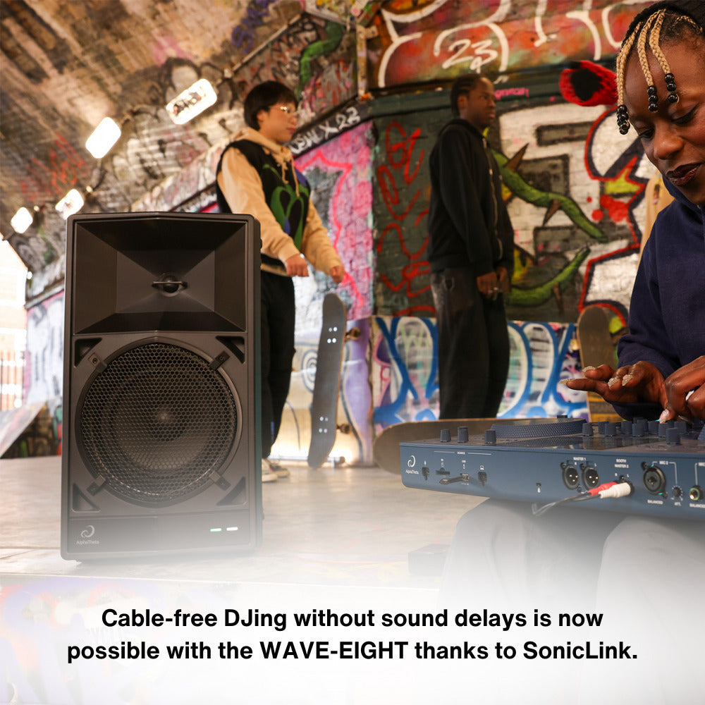 AlphaTheta Wave-Eight 110W 8 in. Portable DJ Speaker (Pair) Bundle