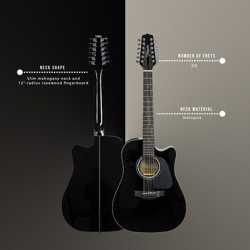 Takamine GD30CE 12 12 String Right Hand Acoustic Electric Guitar Bundle