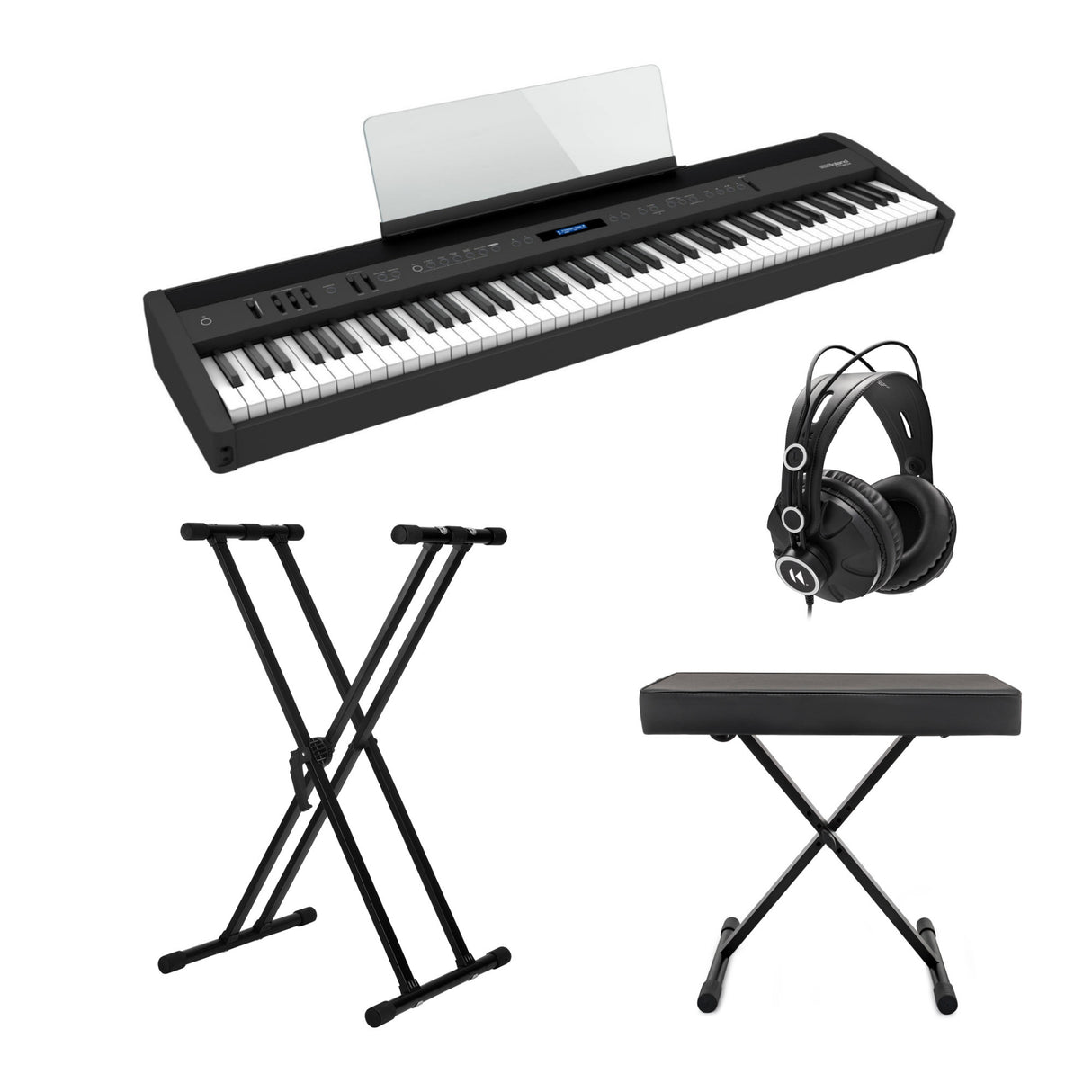 Roland FP-60X-BK 88-Key Digital Piano (Black) Bundle with Accessories