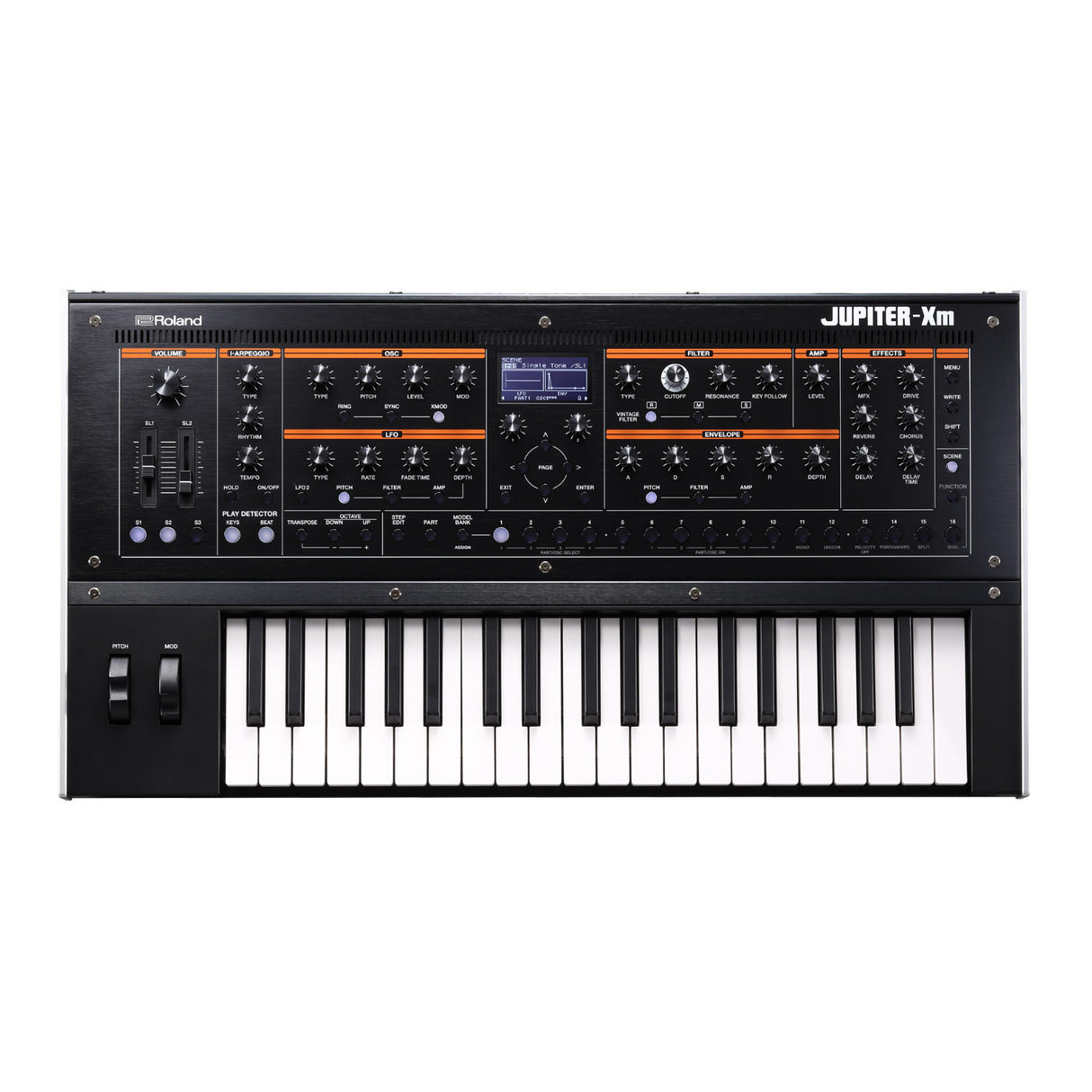 Roland JUPITER-XM 37-Note Slim Keyboard Synthesizer with Bluetooth MIDI Bundle