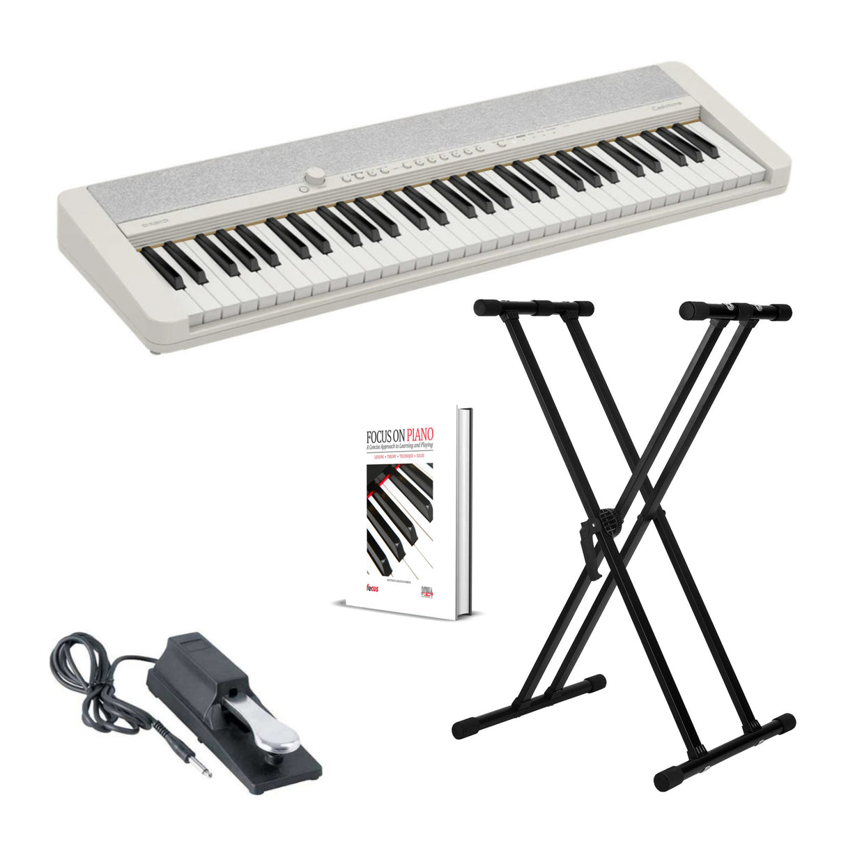 Casio Casiotone CT-S1 61 Key Portable Piano Bundle with Stand and Accessories