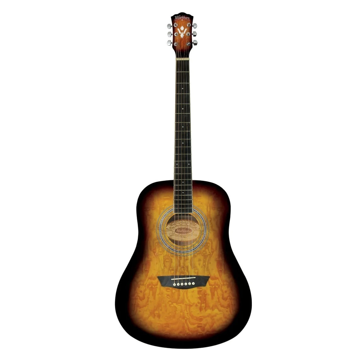 Washburn 6-String Right-Handed Acoustic Guitar Pack (Tobacco Burst)