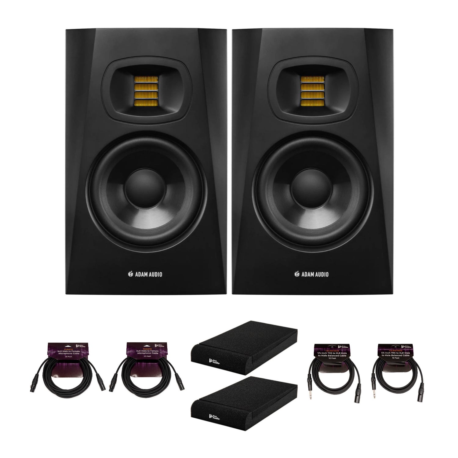 Adam Audio T8V 8 Inch Powered Studio Monitor 2 Pack with Pads Bundle