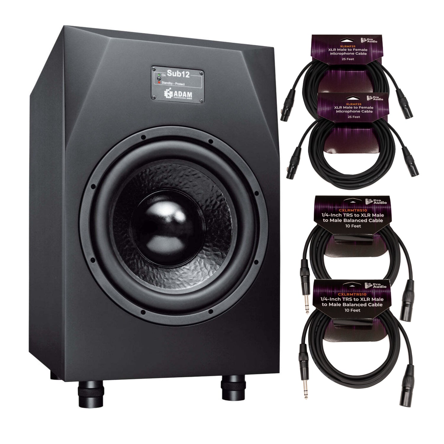 Adam Audio Sub12 12 Inch Powered Studio Subwoofer Bundle