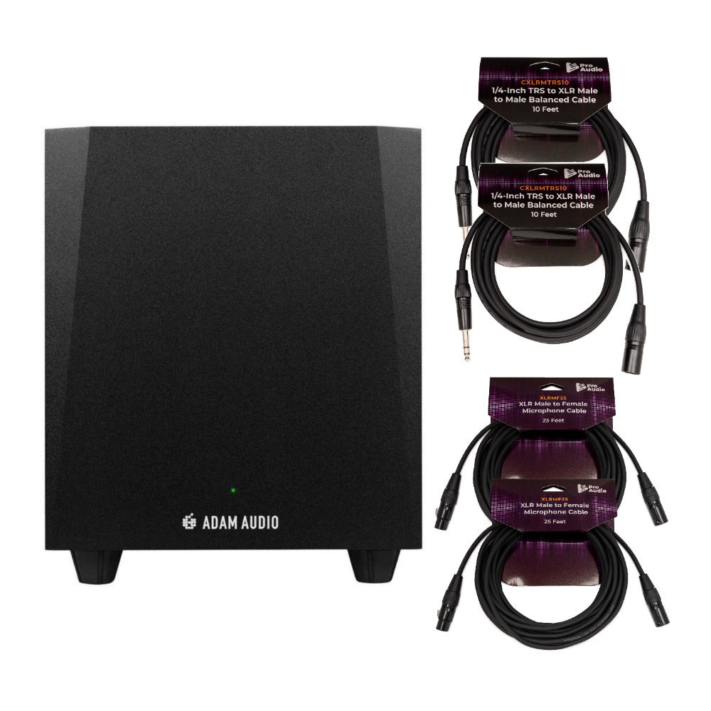 Adam Audio T10S 10 Inch Powered Studio Subwoofer with Accessory Bundle