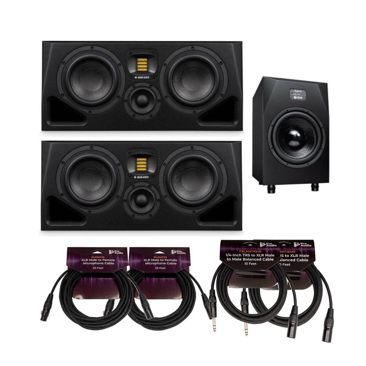 Adam Audio Sub12 12 Inch Powered Studio Subwoofer with Powered Monitor Bundle