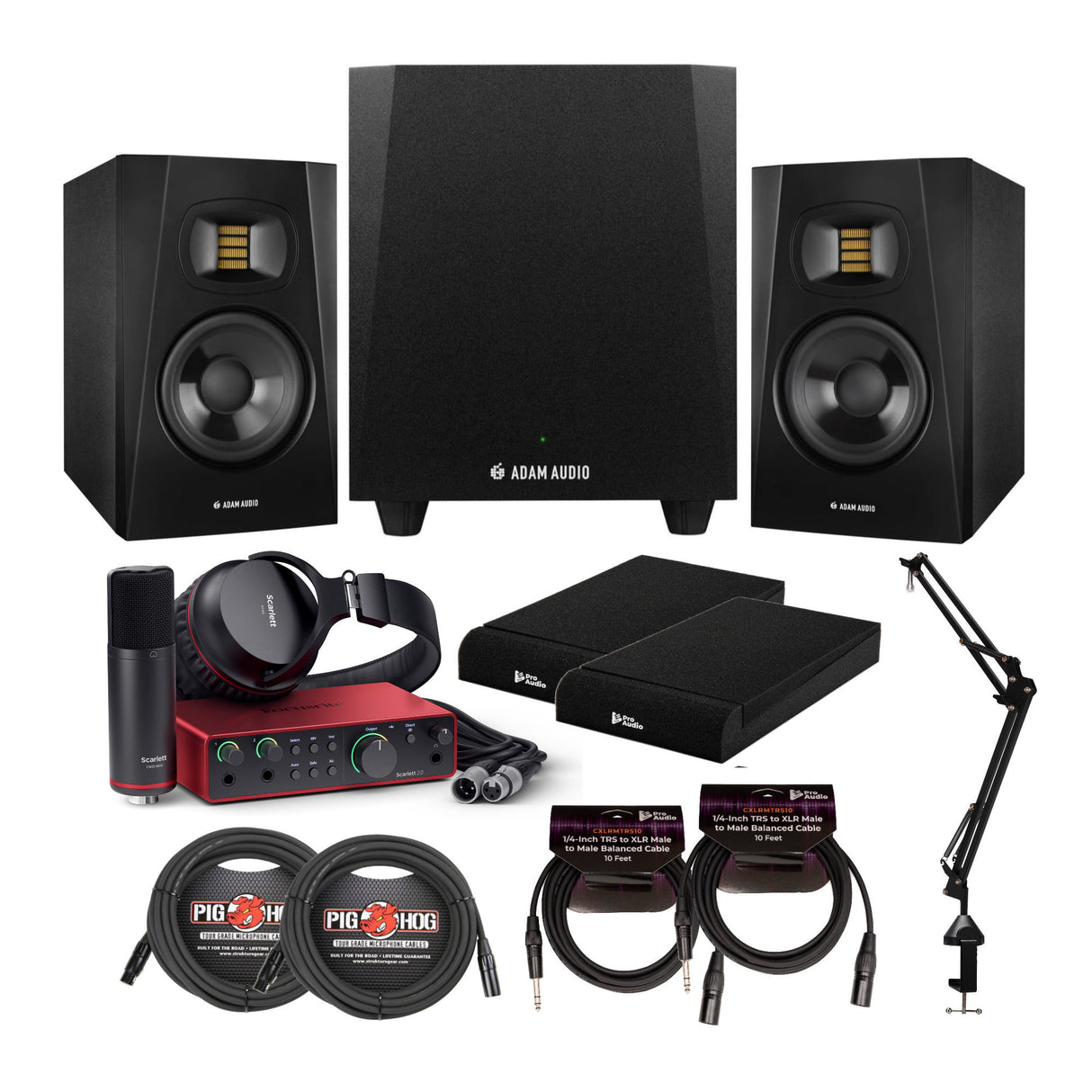 Adam Audio T5V Studio Monitor Speakers w/Powerful Active Nearfield Sound Bundle