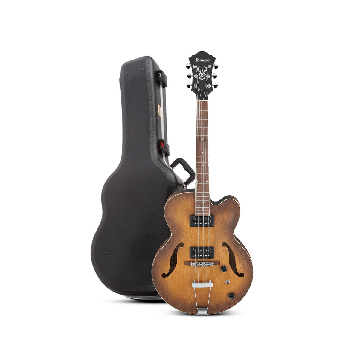 Ibanez AF55 Artcore Hollow-Body Electric Guitar (Tobacco Flat) with Case