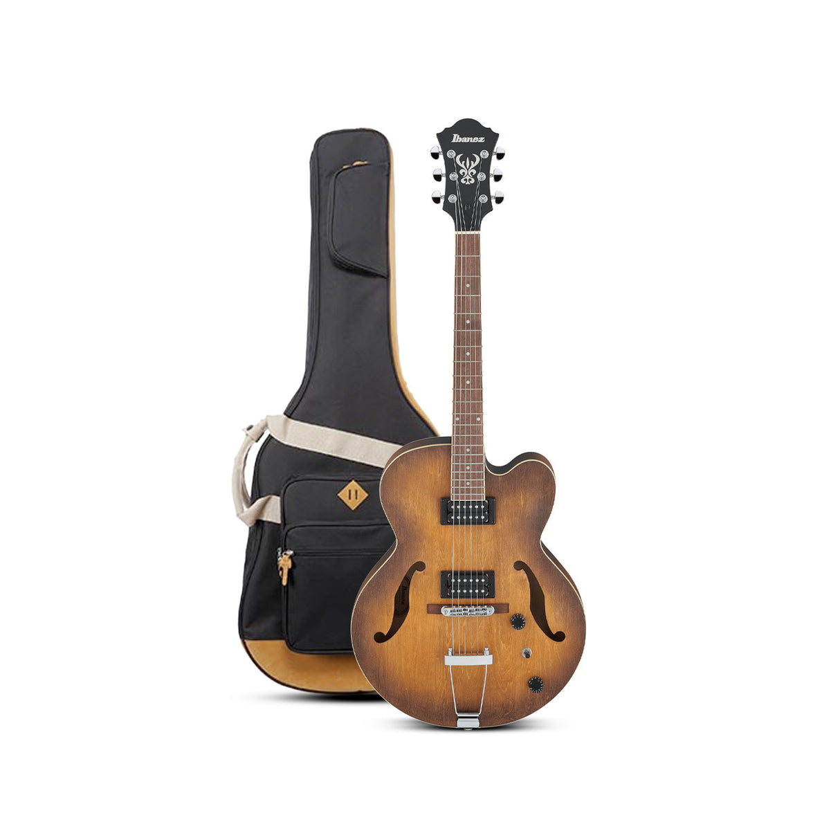 Ibanez AF55 Artcore Hollow-Body Electric Guitar (Tobacco Flat) with Gig Bag