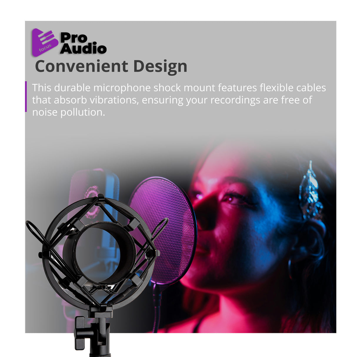 FocusProAudio Basic Microphone Shock Mount for 48-53mm Microphones