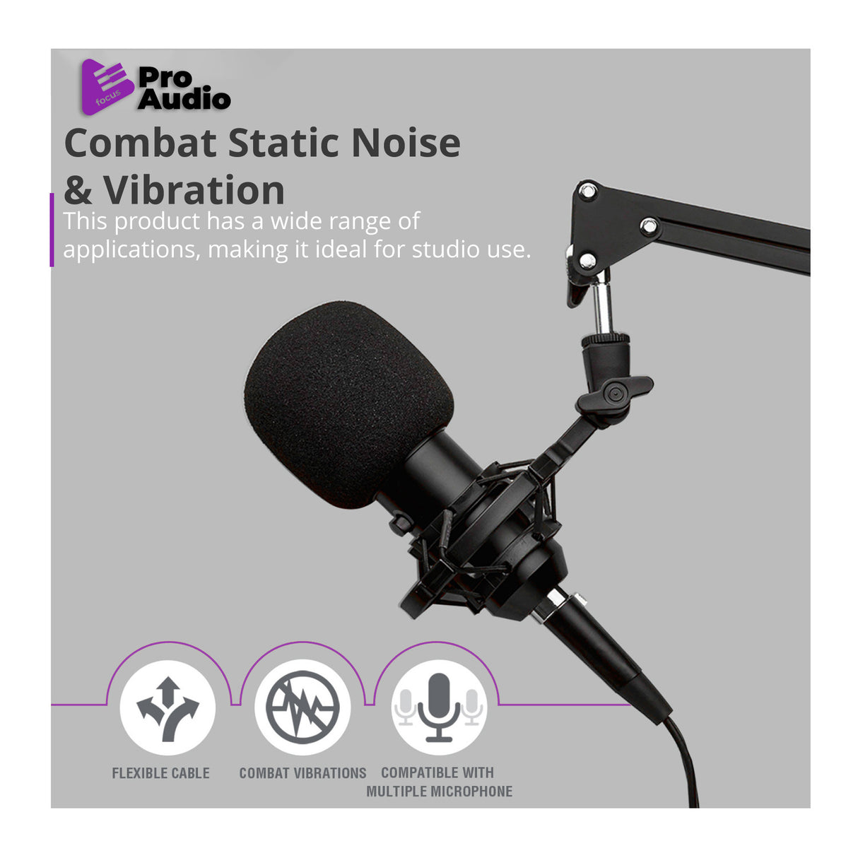 FocusProAudio Basic Microphone Shock Mount for 48-53mm Microphones