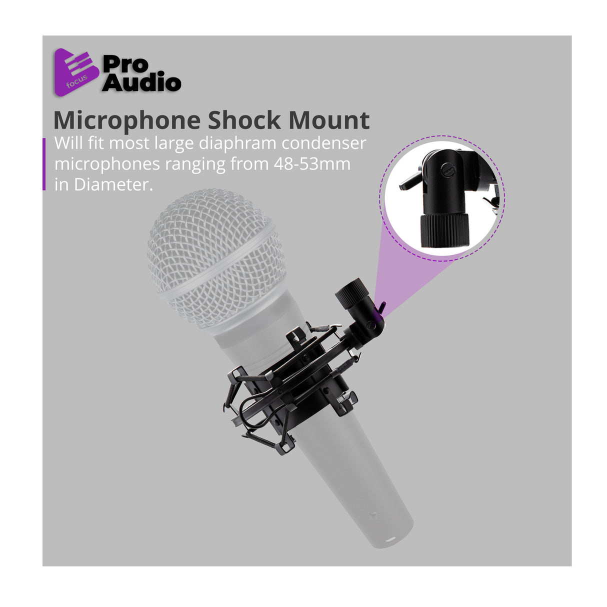 FocusProAudio Basic Microphone Shock Mount for 48-53mm Microphones