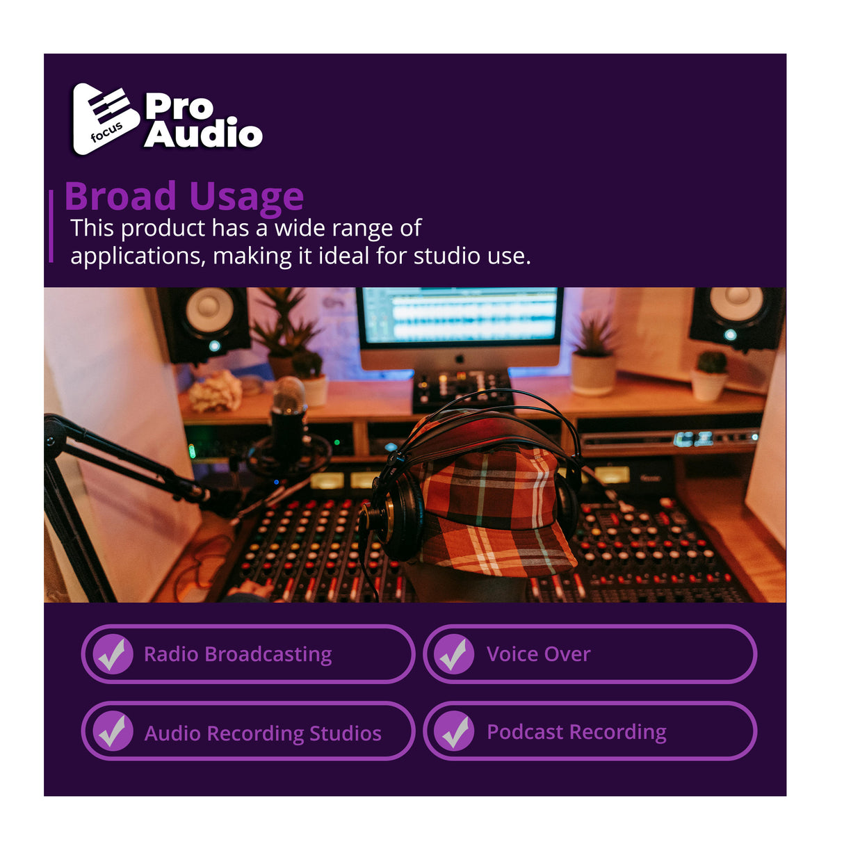 FocusProAudio Shock Mount for Blue Yeti and Yeti Pro Microphones (Black)