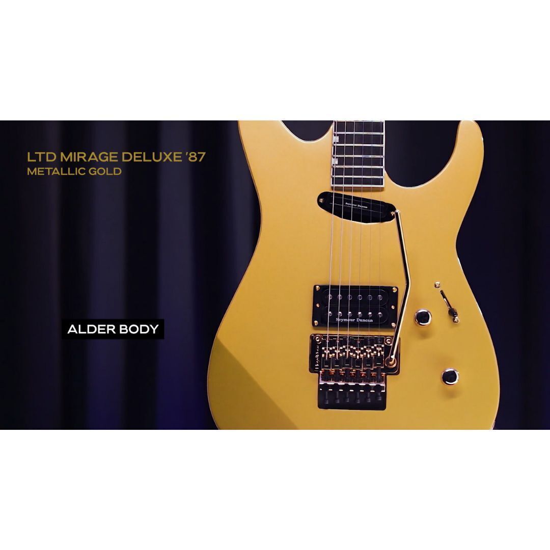 ESP LTD Mirage Deluxe '87 Electric Guitar in Metallic Gold
