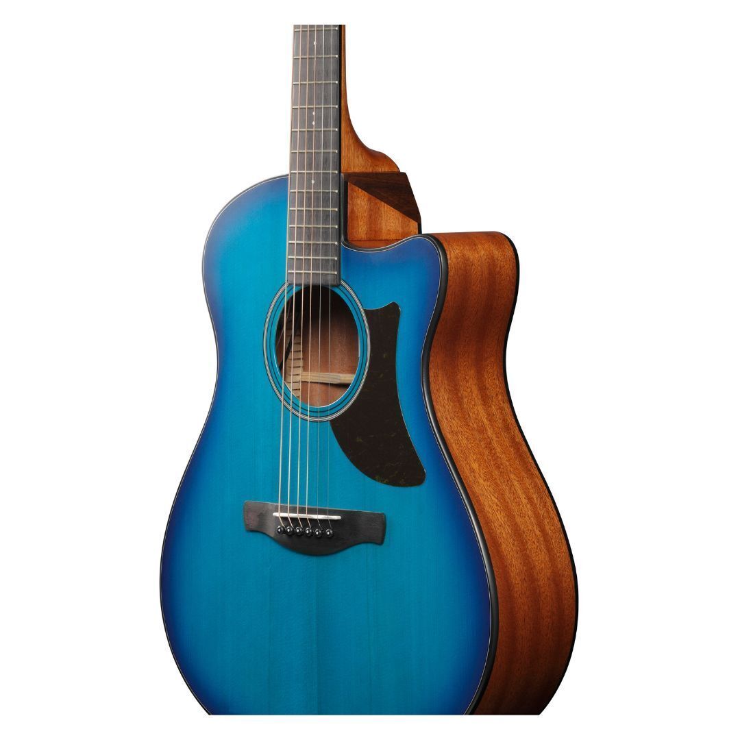 Ibanez AAM50CE Sapphire Blue Burst Open Pore Top, Natural Open Pore Back Guitar