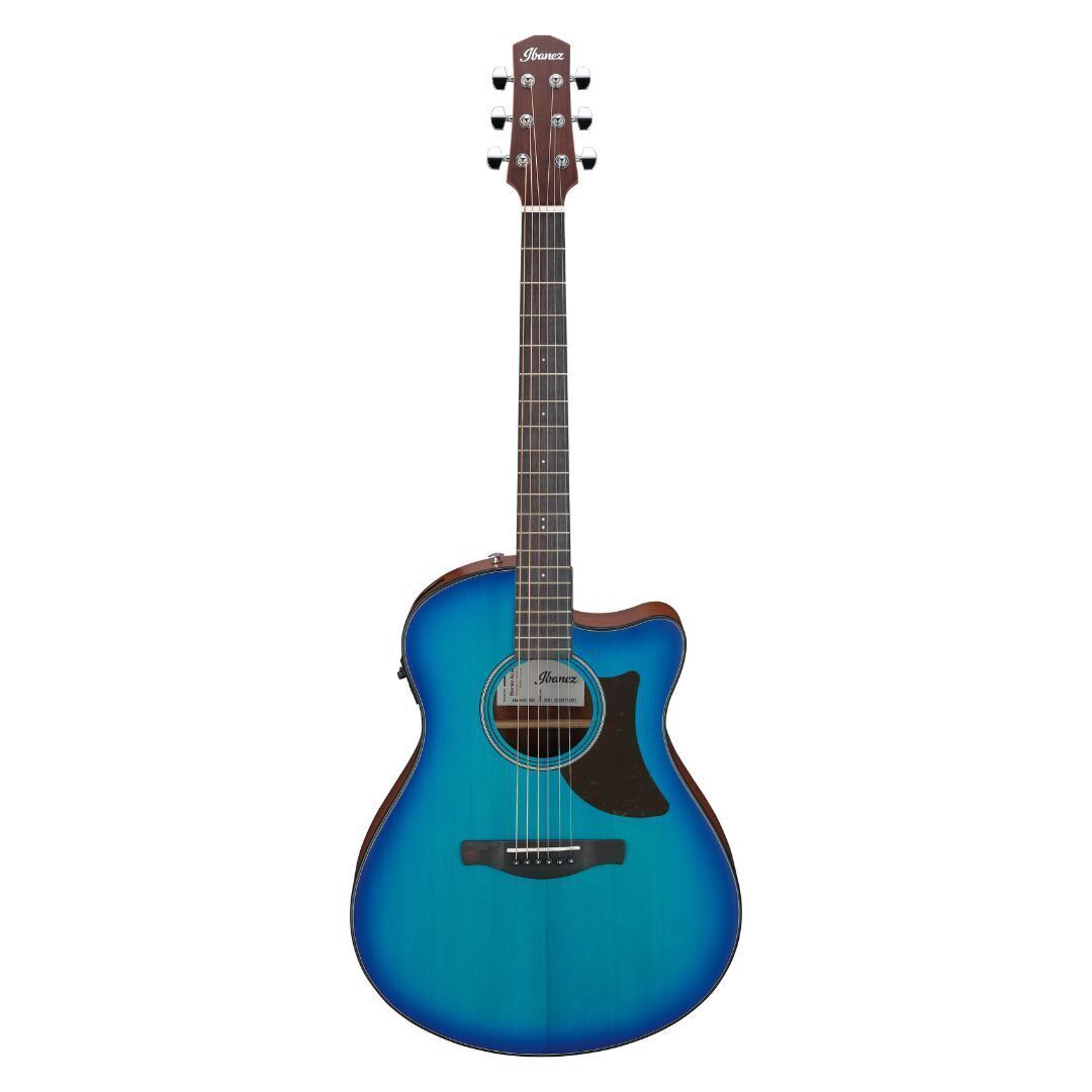 Ibanez AAM50CE Sapphire Blue Burst Open Pore Top, Natural Open Pore Back Guitar