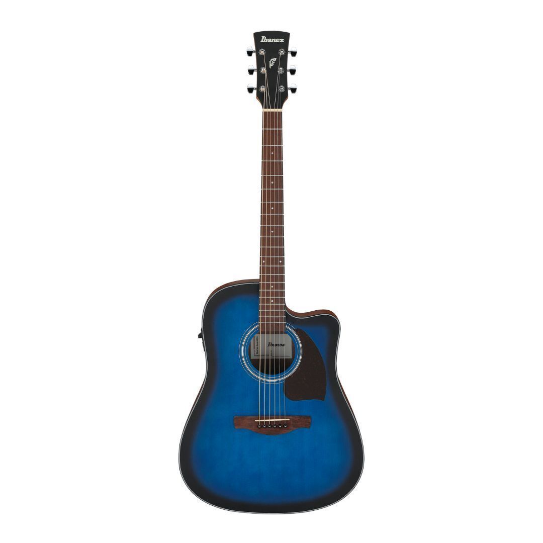 Ibanez PF50CE Open Pore Transparent Blue Sunburst Top Guitar