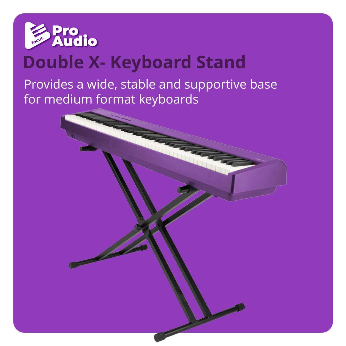 FocusProAudio Adjustable Double X Keyboard Stand