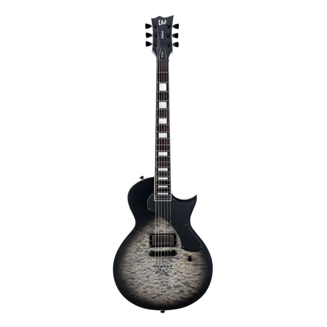 ESP LTD EC-01FT QM Electric Guitar in CHARCOAL BURST SATIN TEARDROP