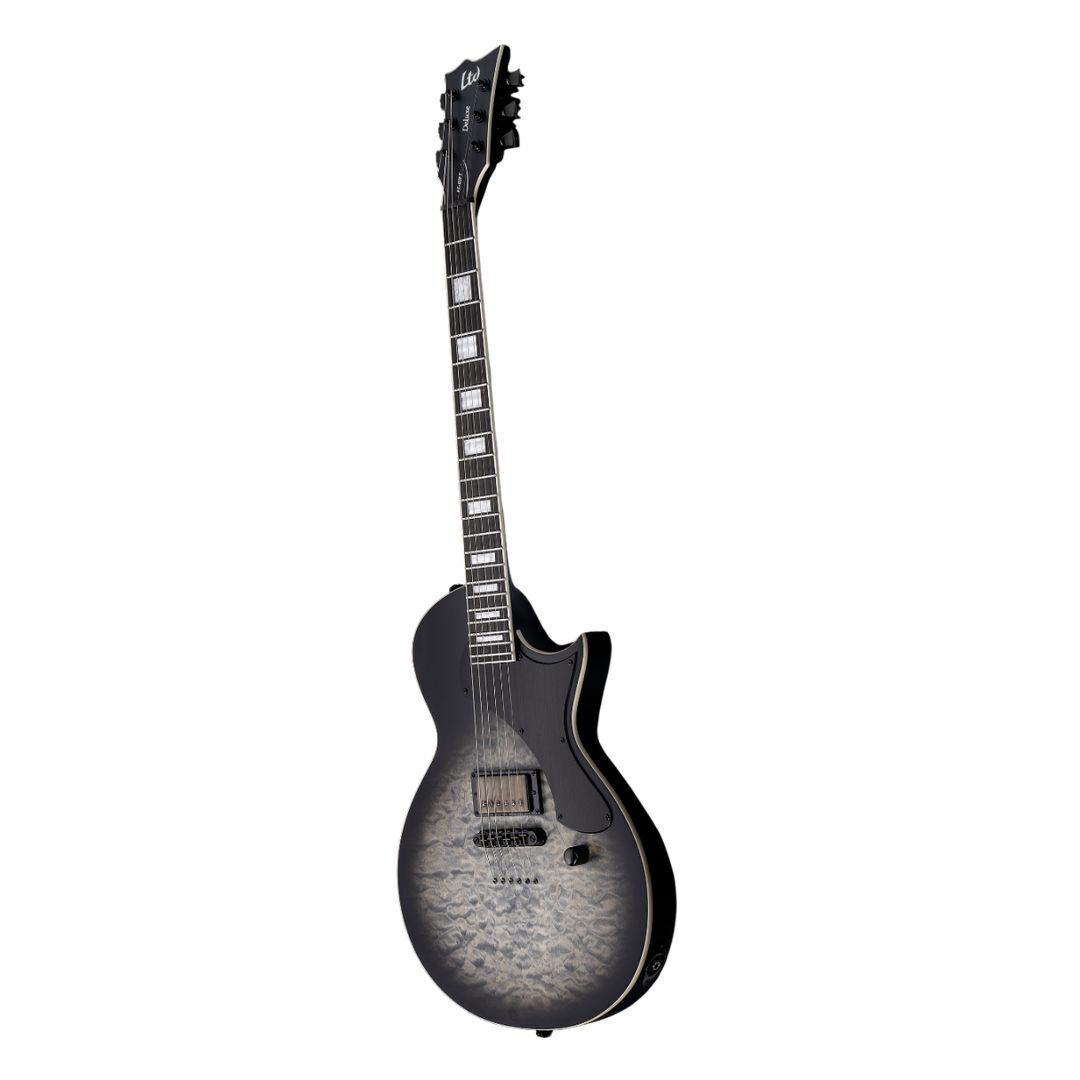 ESP LTD EC-01FT QM Electric Guitar in CHARCOAL BURST SATIN TEARDROP