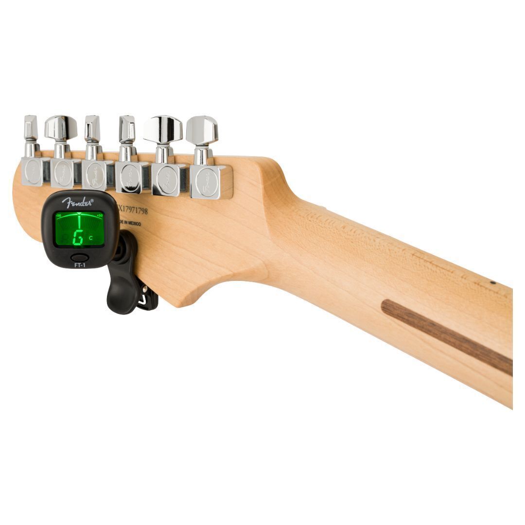 Fender FT 1 Pro Multi Function Clip On Black Tuner for Guitar Bass and Ukulele