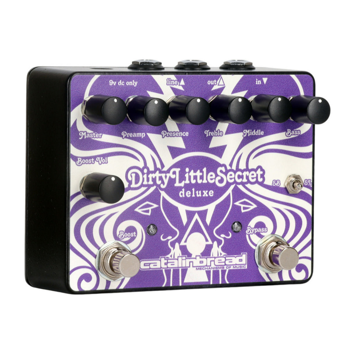 atalinbread Dirty Little Secret Deluxe Overdrive Purple Pedal with Boost Control
