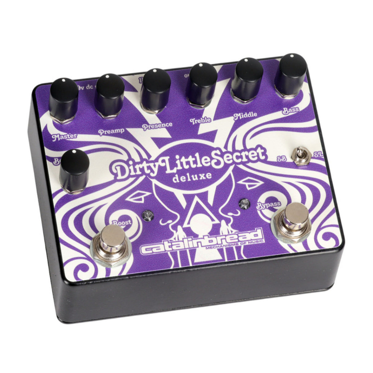 atalinbread Dirty Little Secret Deluxe Overdrive Purple Pedal with Boost Control