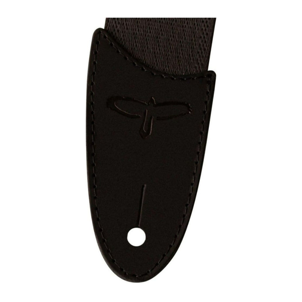 PRS 2 Inch Black Nylon Seatbelt Strap with Leather Ends