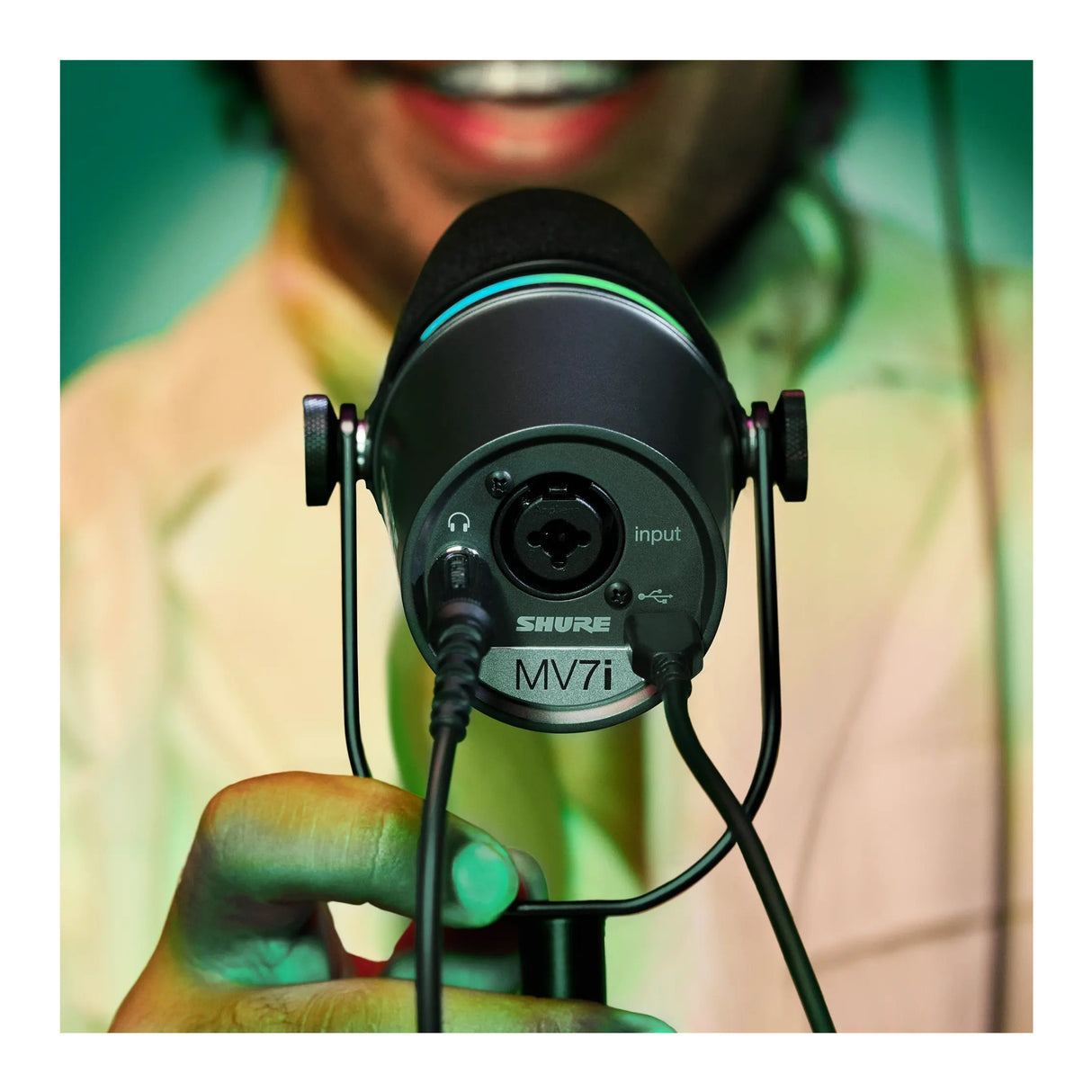Shure MV7i Black Smart Microphone and Interface with Voice Isolation