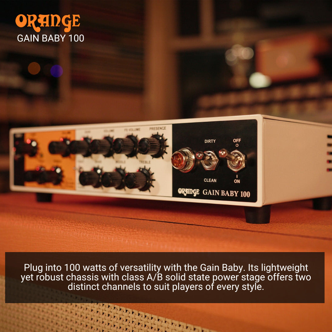 Orange Gain Baby 100 Guitar White Amplifier Head and Amps PPC112 Cabinet Bundle