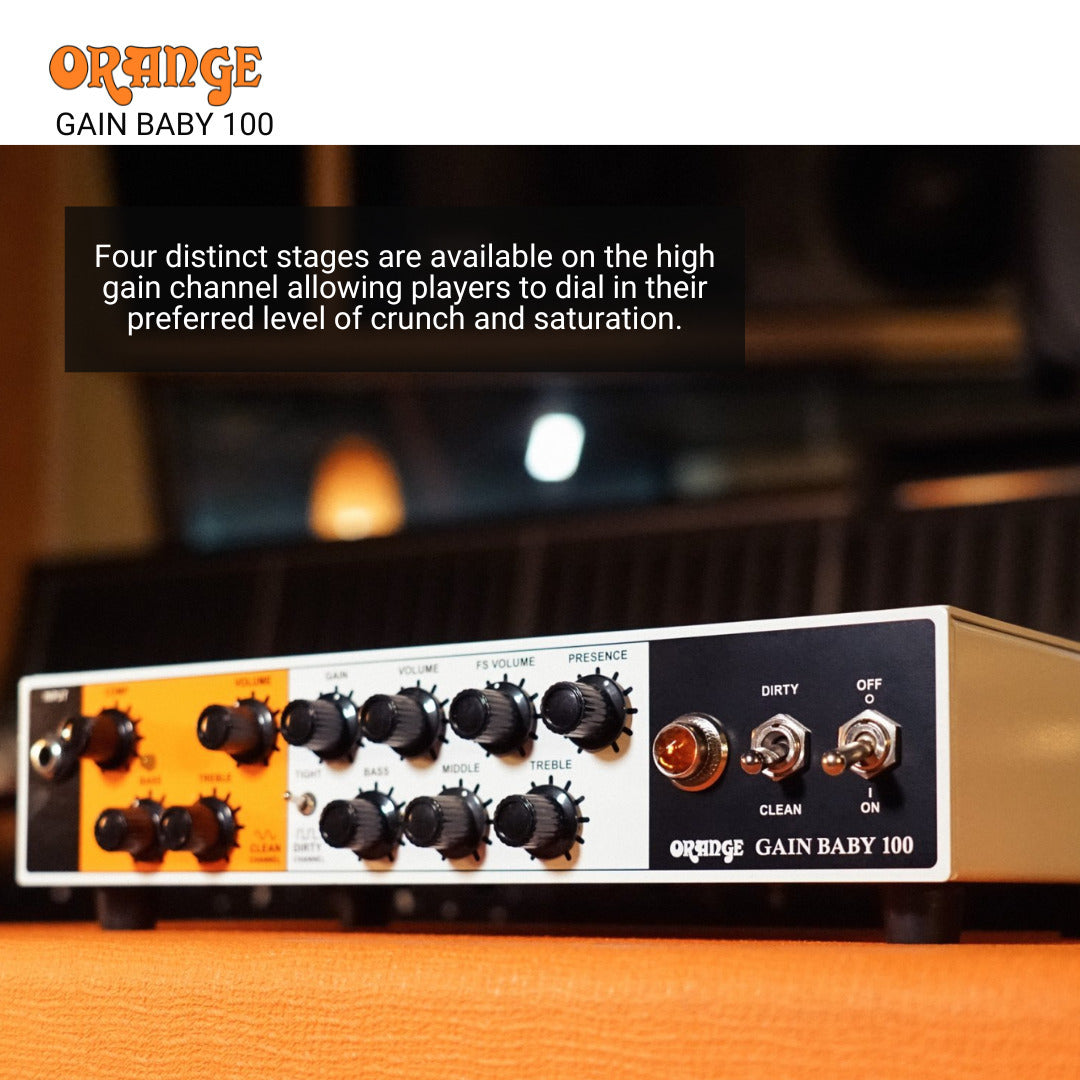 Orange Gain Baby 100 Guitar White Amplifier Head and Amps PPC112 Cabinet Bundle