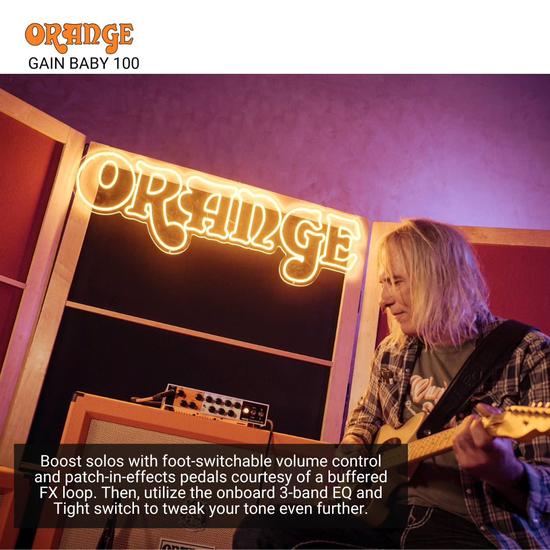 Orange Gain Baby 100 Guitar White Amplifier Head and Amps PPC112 Cabinet Bundle